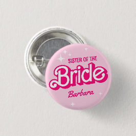 Chapa Redonda De 2,5 Cm Hermana De La Barbilla De La Bachillerato Rosa De 