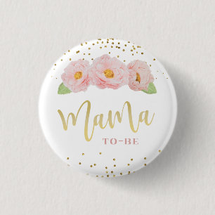 Chapa Redonda De 2,5 Cm Hermosa flor rosa acento de oro a mamá para ser