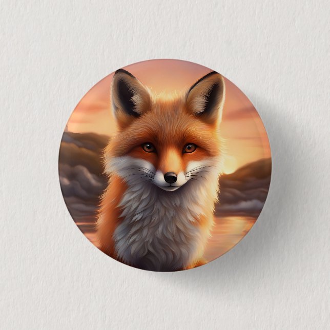 Chapa Redonda De 2,5 Cm Hermosa Fox (Anverso)
