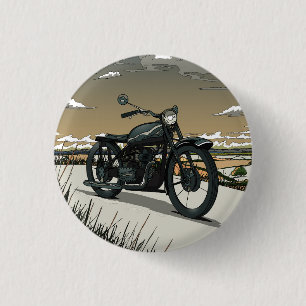 Chapa Redonda De 2,5 Cm Hermosa motocicleta antigua vintage