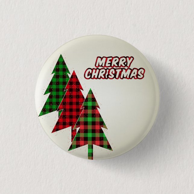 Chapa Redonda De 2,5 Cm Hermoso árbol de navidad (Anverso)