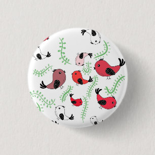 Chapa Redonda De 2,5 Cm Hermoso diseño temático de aves, estampado