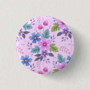 Chapa Redonda De 2,5 Cm Hermoso patrón floral de flores-36841