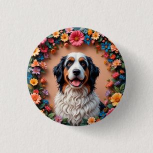 Chapa Redonda De 2,5 Cm Hermoso retrato de perro