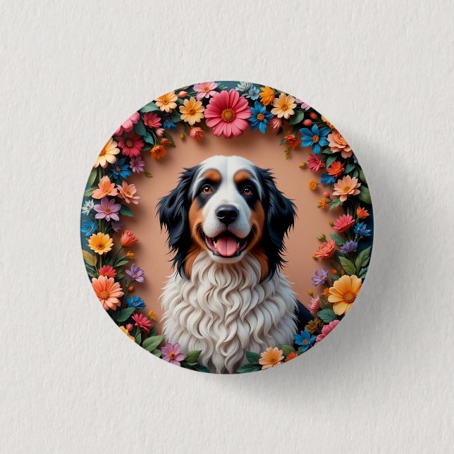 Chapa Redonda De 2,5 Cm Hermoso retrato de perro (Anverso)