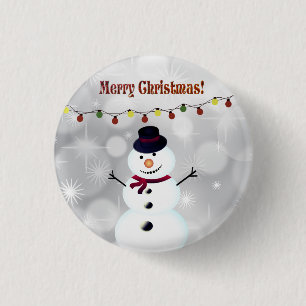 Chapa Redonda De 2,5 Cm Hermosos Navidades encantadores Snowman