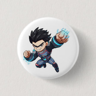 Chapa Redonda De 2,5 Cm Héroe Cibernético Luchador de Anime – Personaje Ch