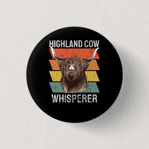 Chapa Redonda De 2,5 Cm Highland Cow Whisperer