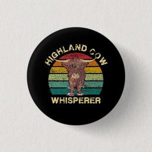 Chapa Redonda De 2,5 Cm Highland Cow Whisperer