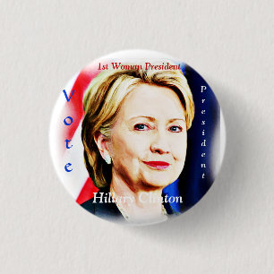 Chapa Redonda De 2,5 Cm Hillary Clinton 2016_