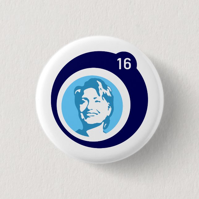 Chapa Redonda De 2,5 Cm hillary clinton burbuja azul (Anverso)