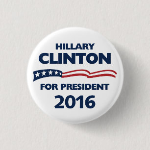 Chapa Redonda De 2,5 Cm Hillary Clinton para el presidente 2016