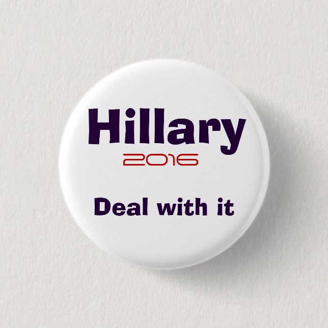 Chapa Redonda De 2,5 Cm Hillary R Clinton 2016 (Anverso)