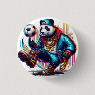 Chapa Redonda De 2,5 Cm Hip Hop Panda Fútbol de Verano Deportes