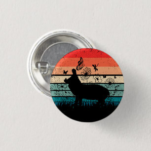 Chapa Redonda De 2,5 Cm Hippopótamo Hippo Hippopótamo Hippo