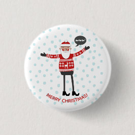 Chapa Redonda De 2,5 Cm Hipster Santa