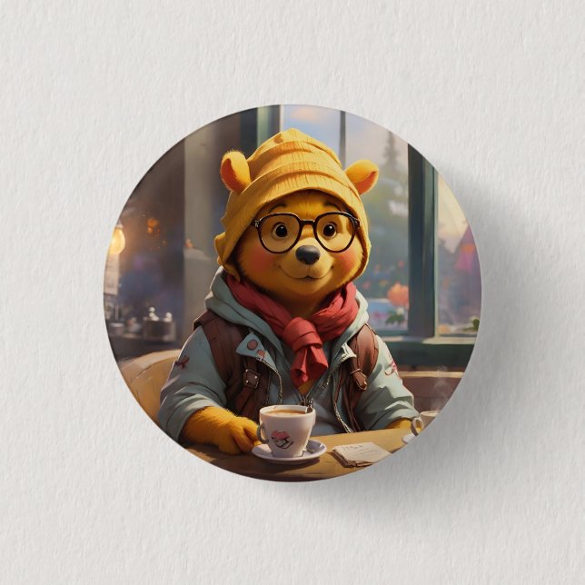 Chapa Redonda De 2,5 Cm Hipster Winnie the Pooh 1 (Anverso)