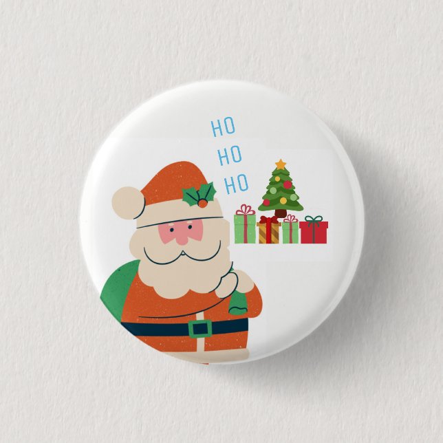 Chapa Redonda De 2,5 Cm ho ho ho santa (Anverso)