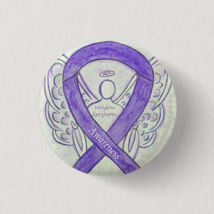 Chapa Redonda De 2,5 Cm Hodgkins Linfoma Pins de Ángel de Cinta Violeta