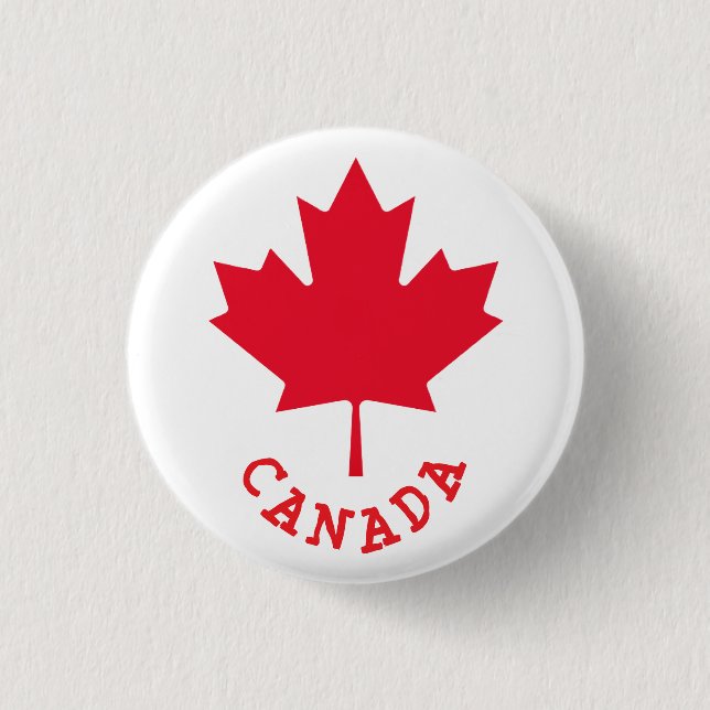 Chapa Redonda De 2,5 Cm Hoja de Arce Canadiense (Anverso)