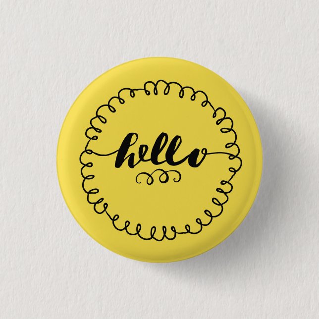 Chapa Redonda De 2,5 Cm Hola Pin del instinto (Anverso)