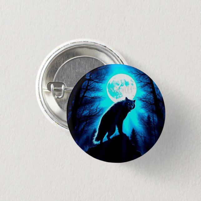 CHAPA REDONDA DE 2,5 CM HOMBRE LOBO (Anverso y reverso)