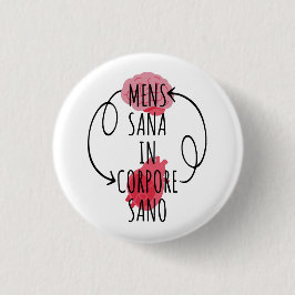 Chapa Redonda De 2,5 Cm Hombres Sana En Corpore Sano - Asuntos De Salud Me