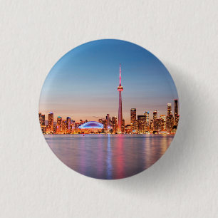 Chapa Redonda De 2,5 Cm Horizonte de Toronto al atardecer