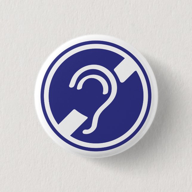 Chapa Redonda De 2,5 Cm Horno, torácico, doofheid, georverlies teken (Anverso)