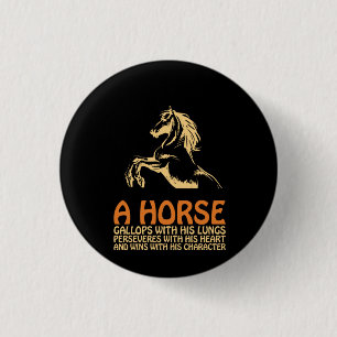 Chapa Redonda De 2,5 Cm Horse Art A Horse Gallops