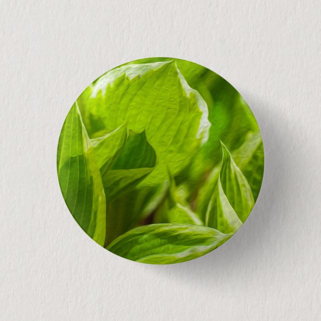 Chapa Redonda De 2,5 Cm Hosta Hosta Verde (Anverso)