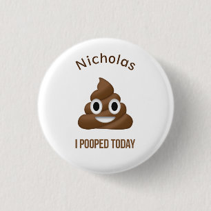 Chapa Redonda De 2,5 Cm Hoy me topé con un gracioso emoticono con nombre
