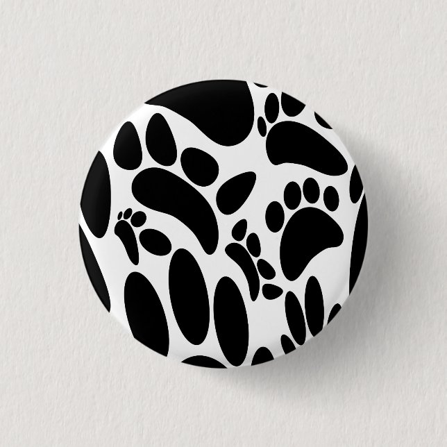 Chapa Redonda De 2,5 Cm Huella de perro abstracta (Anverso)