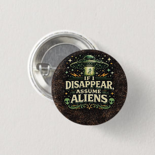 Chapa Redonda De 2,5 Cm Humor de Abducción Alienígena OVNI