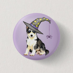 Chapa Redonda De 2,5 Cm Husky Witch