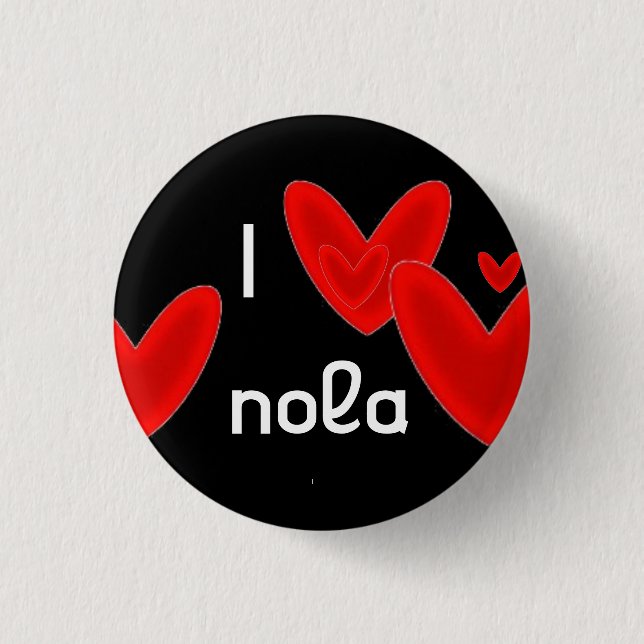 Chapa Redonda De 2,5 Cm I corazón Nola (Anverso)
