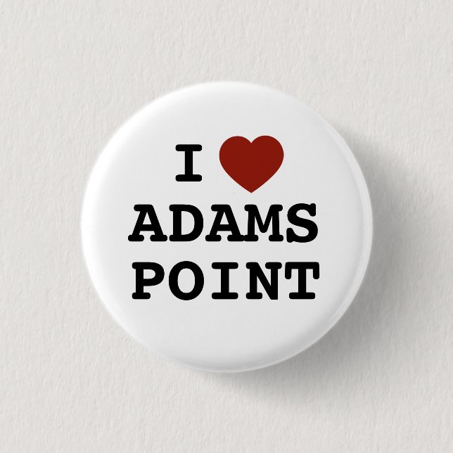 Chapa Redonda De 2,5 Cm I heart Adams Point Button (Anverso)