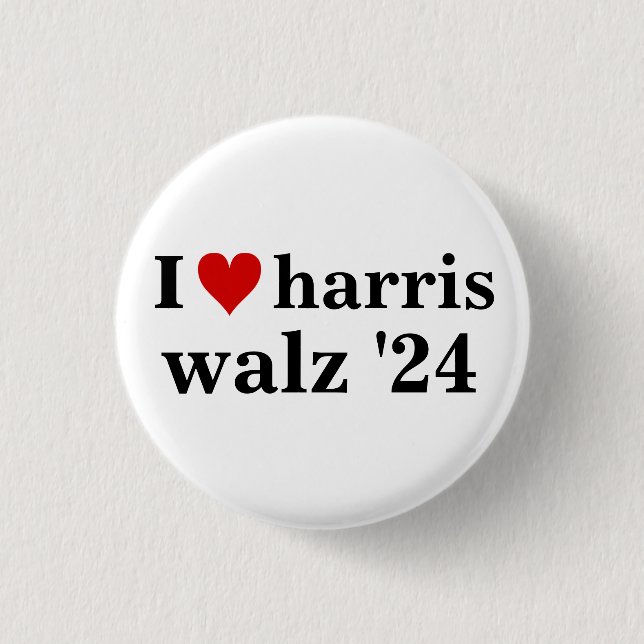 Chapa Redonda De 2,5 Cm i heart harris walz presidente electoral 2024 (Anverso)