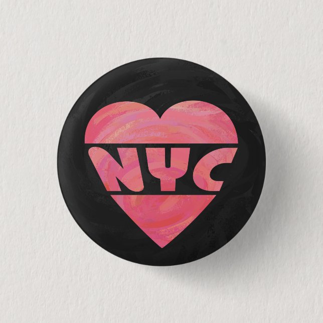 Chapa Redonda De 2,5 Cm I Heart NYC (Anverso)