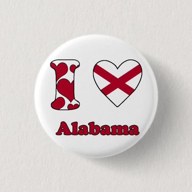 Chapa Redonda De 2,5 Cm I love Alabama (Anverso)