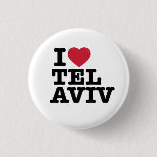 Chapa Redonda De 2,5 Cm I Love Tel Aviv Button