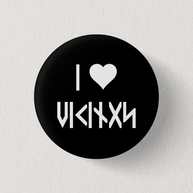 Chapa Redonda De 2,5 Cm I Love Vikings Button (Anverso)