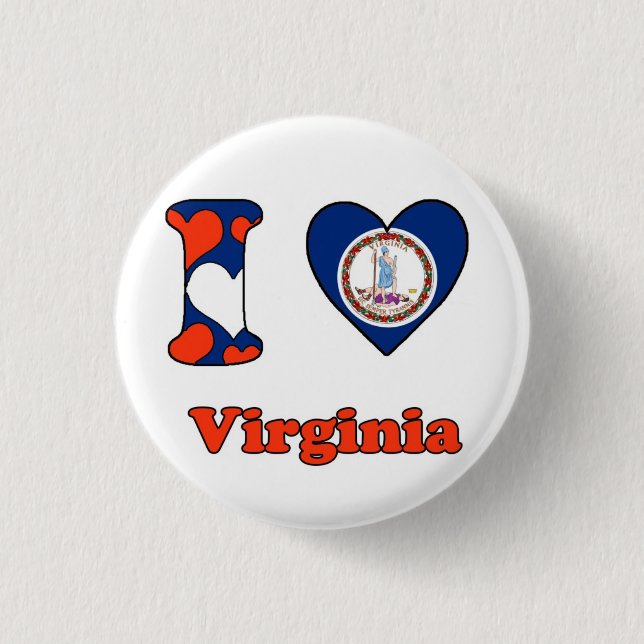 Chapa Redonda De 2,5 Cm I love Virginia (Anverso)