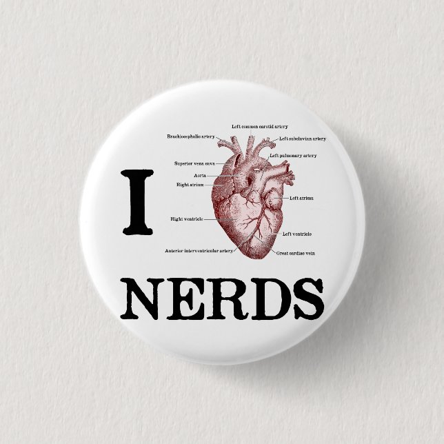 Chapa Redonda De 2,5 Cm I Nerds Heart (Anverso)