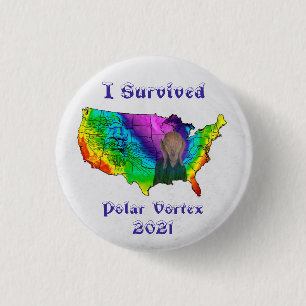 Chapa Redonda De 2,5 Cm I Survived Polar Vortex 2021