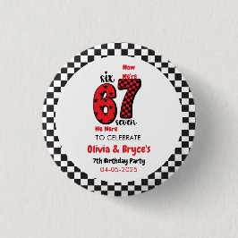 Chapa Redonda De 2,5 Cm I Was 6, Now I’m 7 – Twin 7th Birthday for Kids