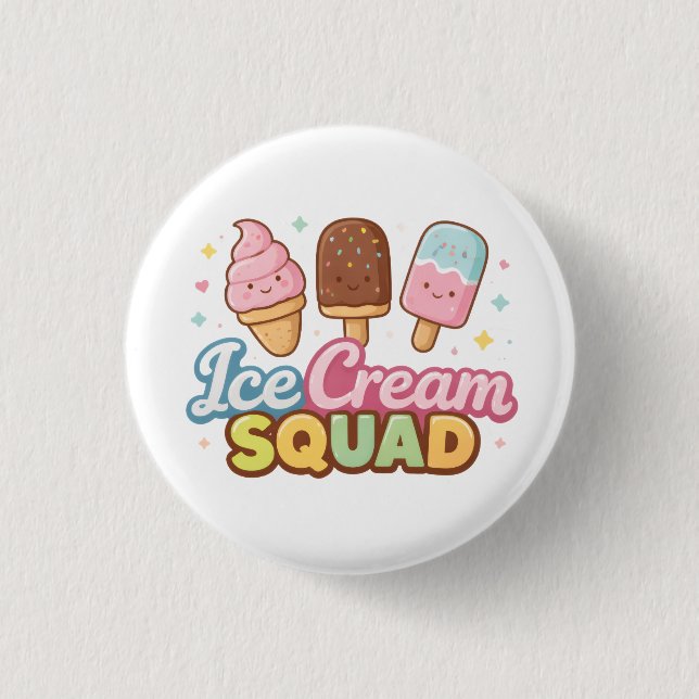 Chapa Redonda De 2,5 Cm Ice Cream Squad Cute Cartoon Popsicle (Anverso)