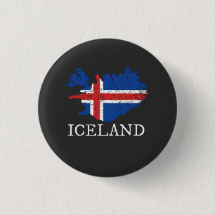 Chapa Redonda De 2,5 Cm Iceland Flag