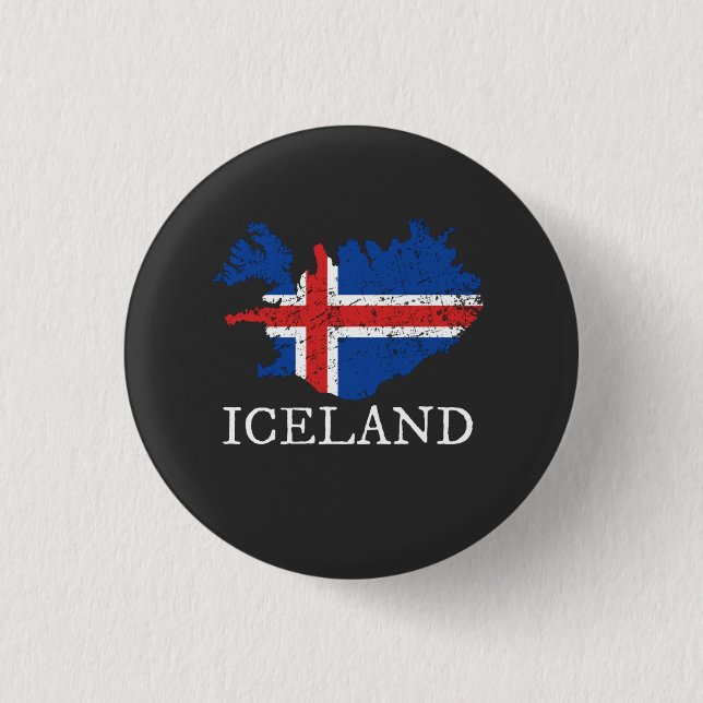 Chapa Redonda De 2,5 Cm Iceland Flag (Anverso)