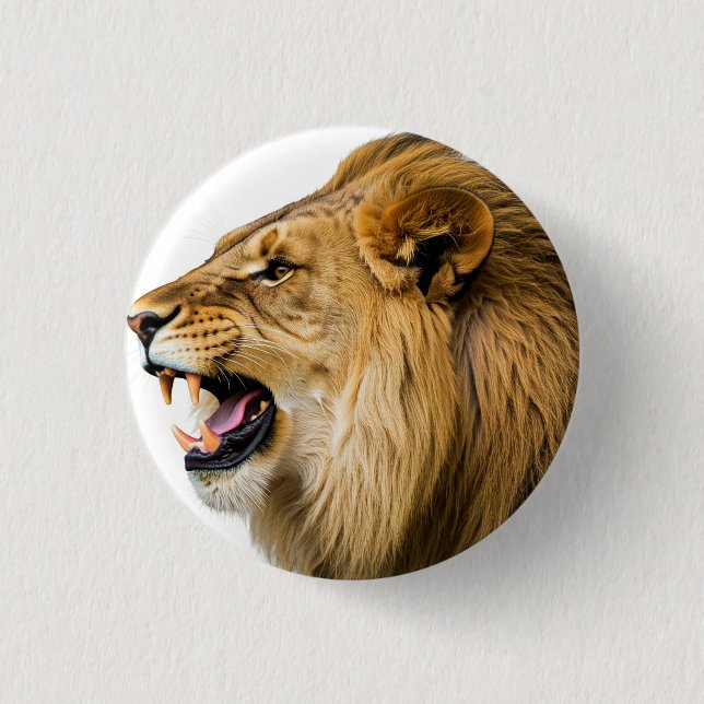 Chapa Redonda De 2,5 Cm Icono: león (Anverso)